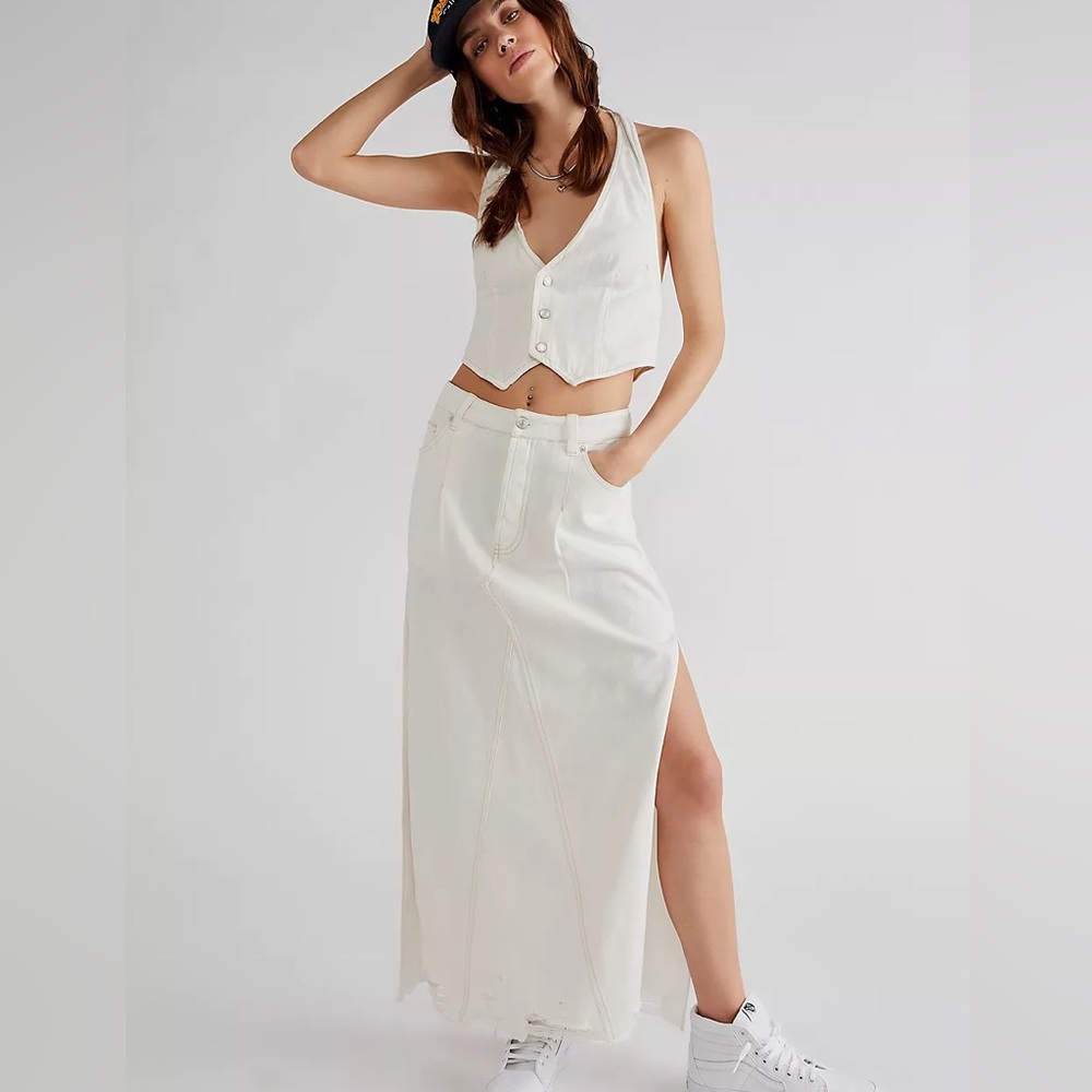 Free People Head Honcho Vest Set white size 2